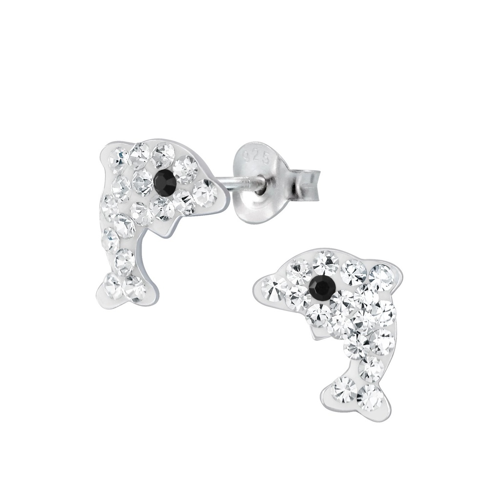 [10001118] Puces d'oreilles dauphin en argent