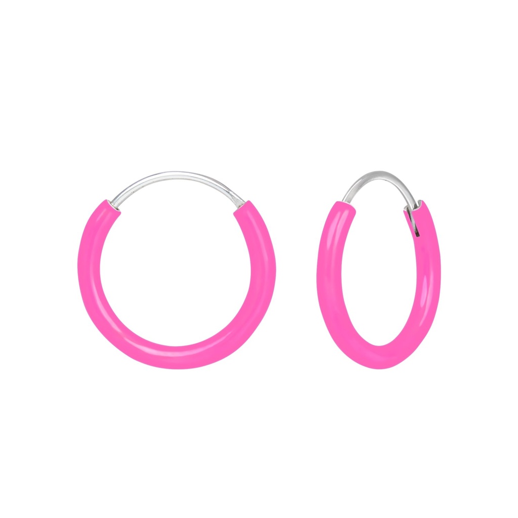 Créoles rose en argent