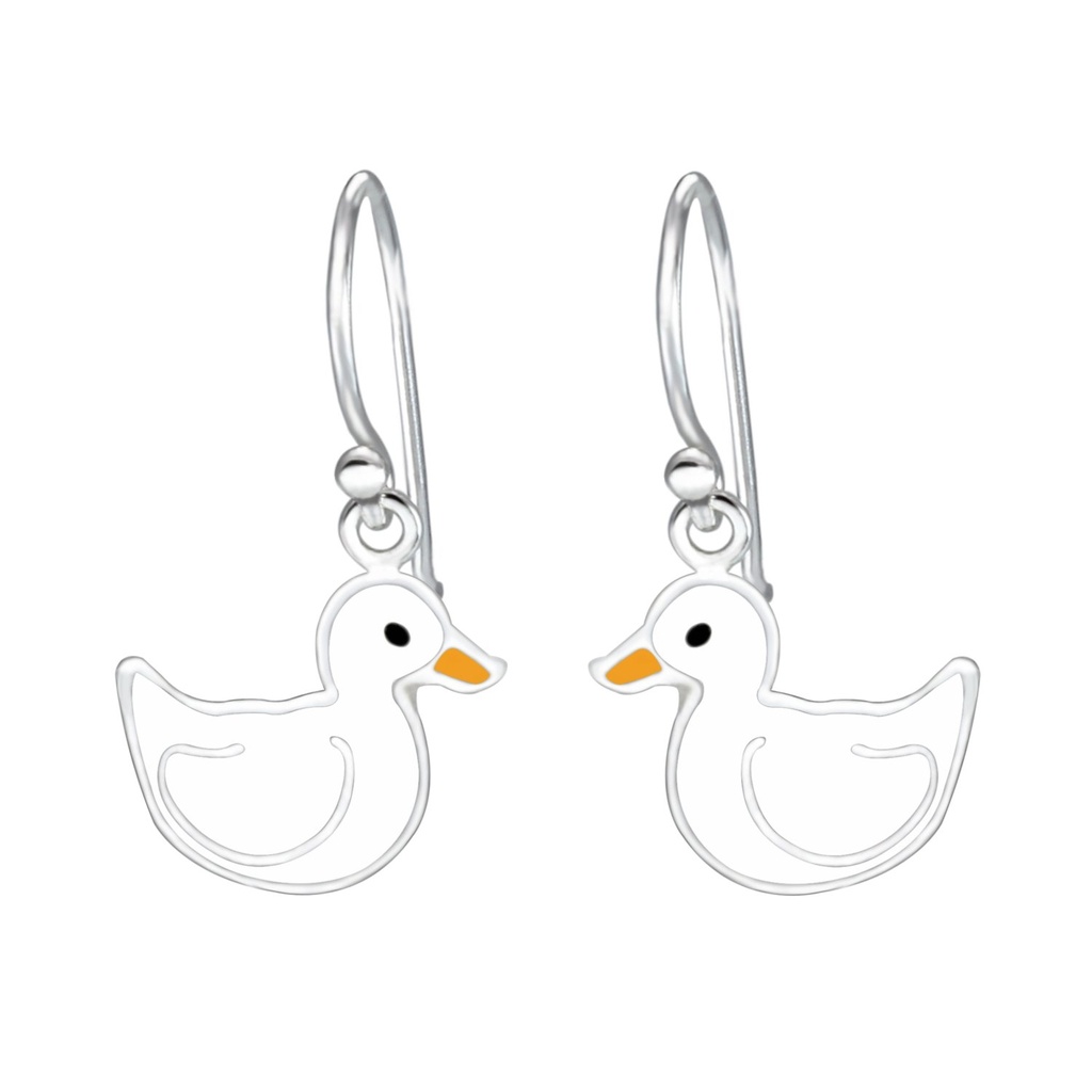 [10001081] Silver Duck Earrings