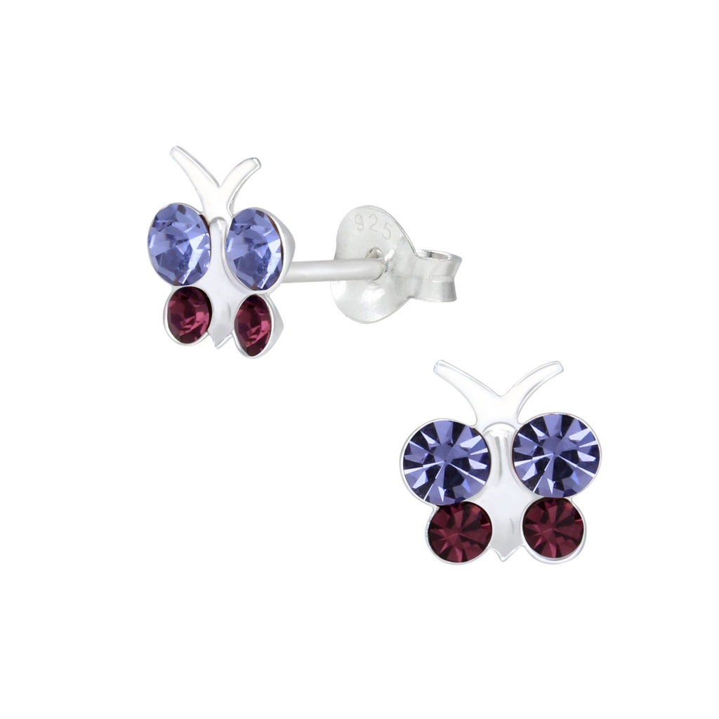 Silver Butterfly Stud Earrings