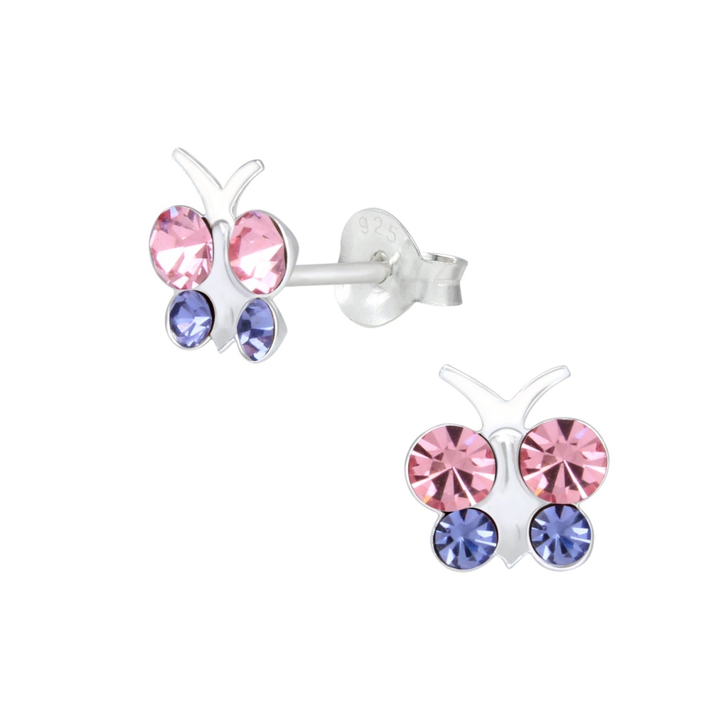 Silver Butterfly Stud Earrings