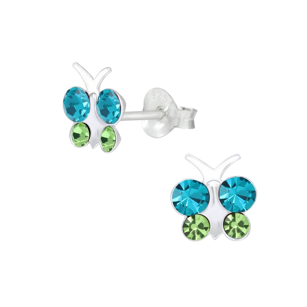 [10001077] Silver Butterfly Stud Earrings