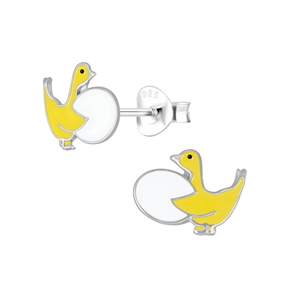 Puces d'oreilles oie en argent