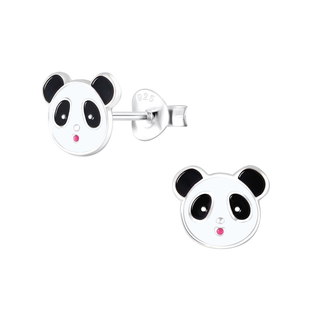 Puces d'oreilles panda en argent
