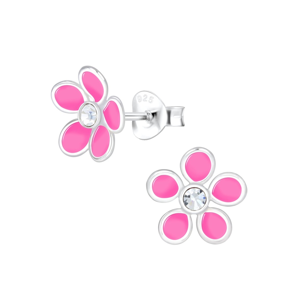 Silver Flower Stud Earrings