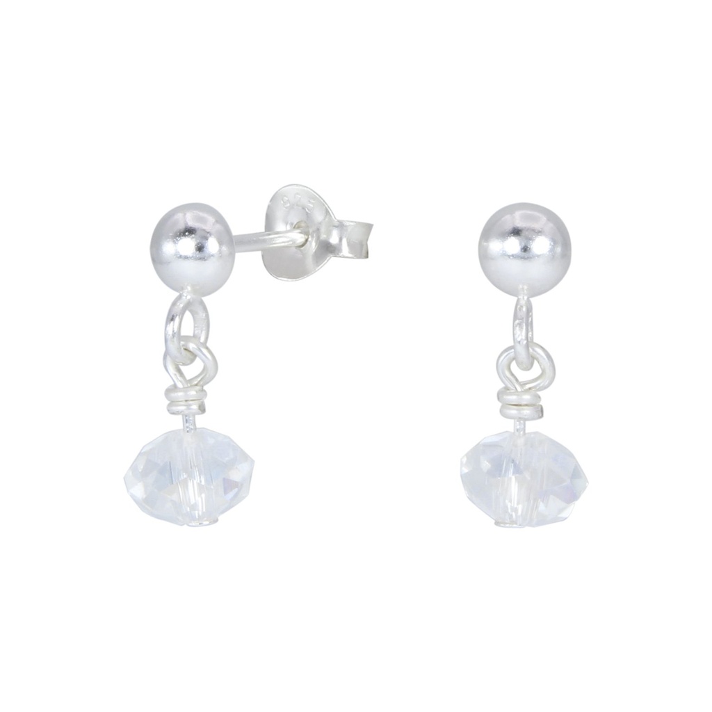 [10001037] Puces d'oreilles en argent avec perles cristal