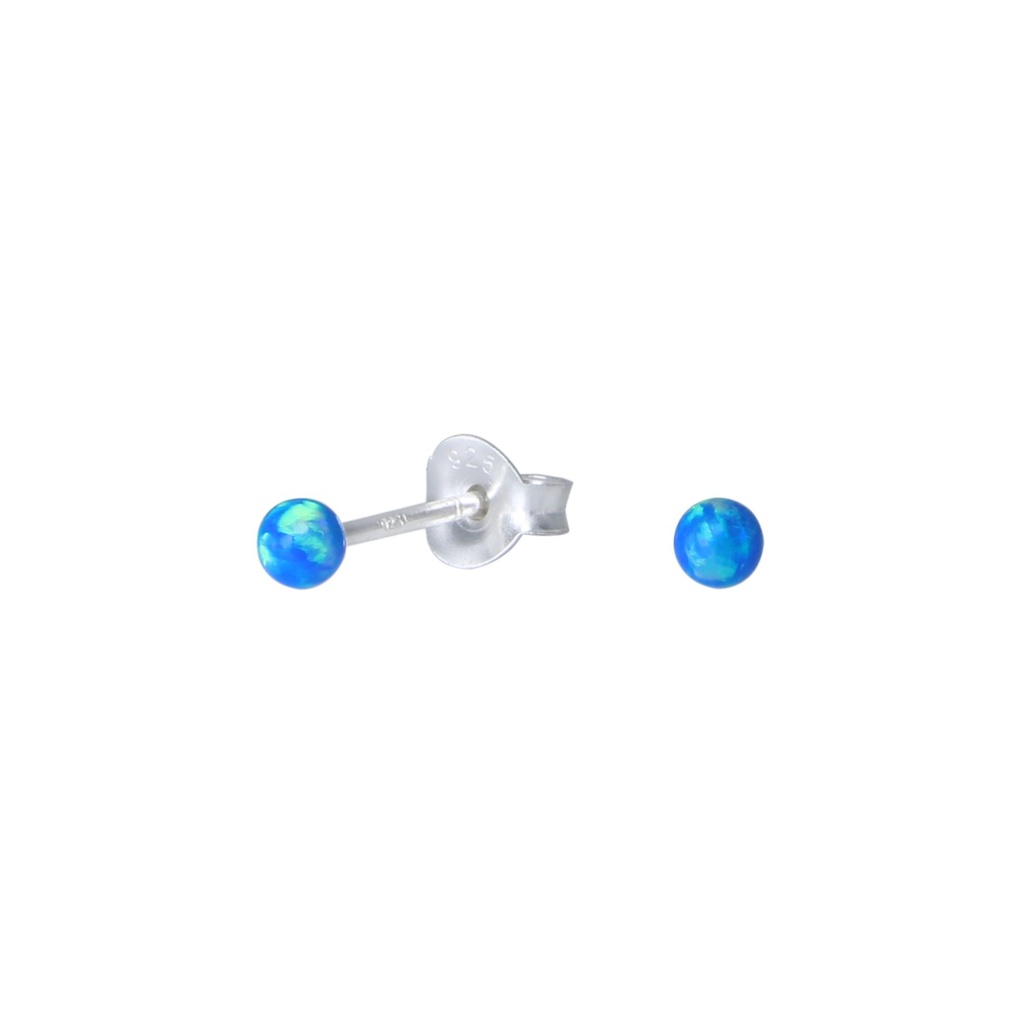 Puces d'oreilles opale en argent 3 mm