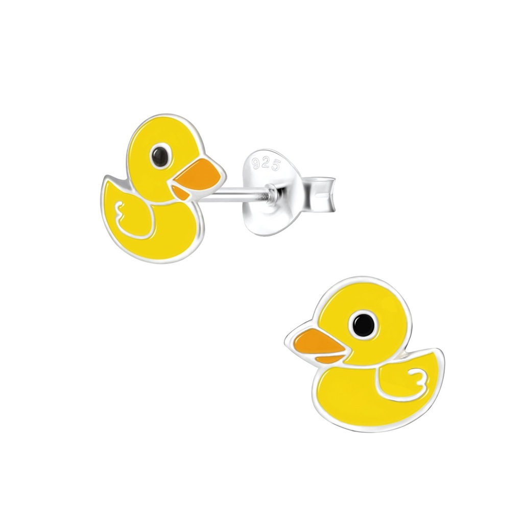 [10001024] Silver Duck Stud Earrings