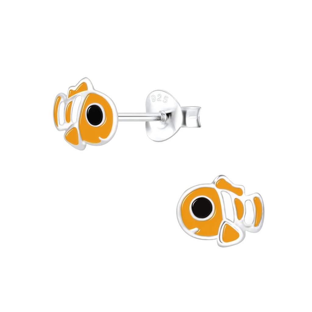 Puces d'oreilles poisson-clown en argent