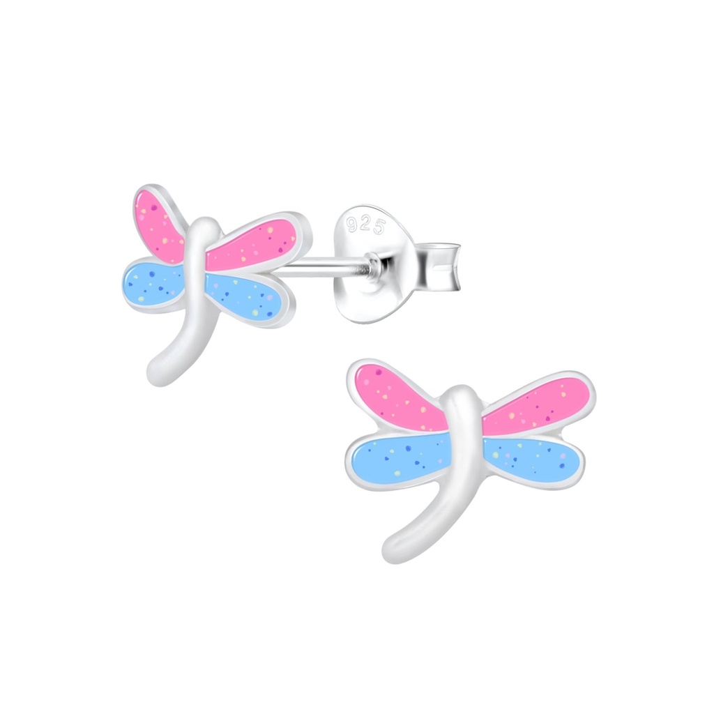 Silver Dragonfly Stud Earrings
