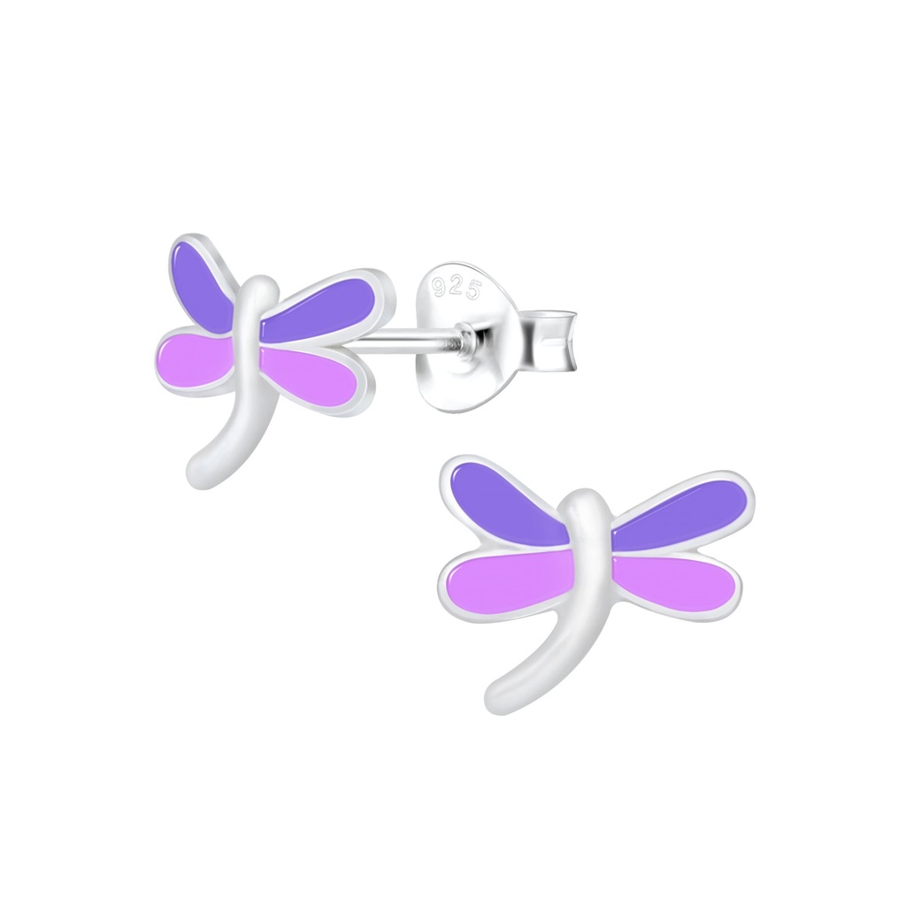 Silver Dragonfly Stud Earrings