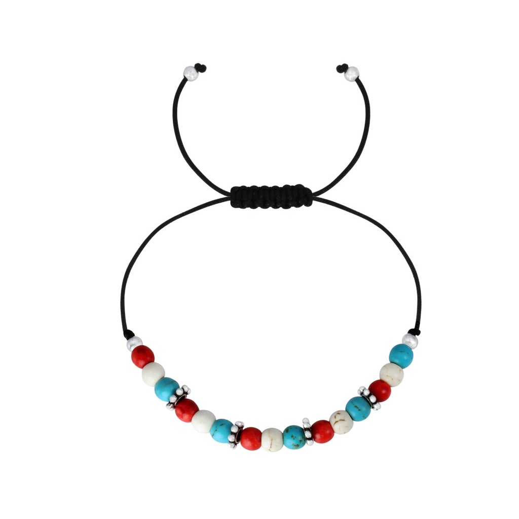 Bracelet amitié perlé en argent