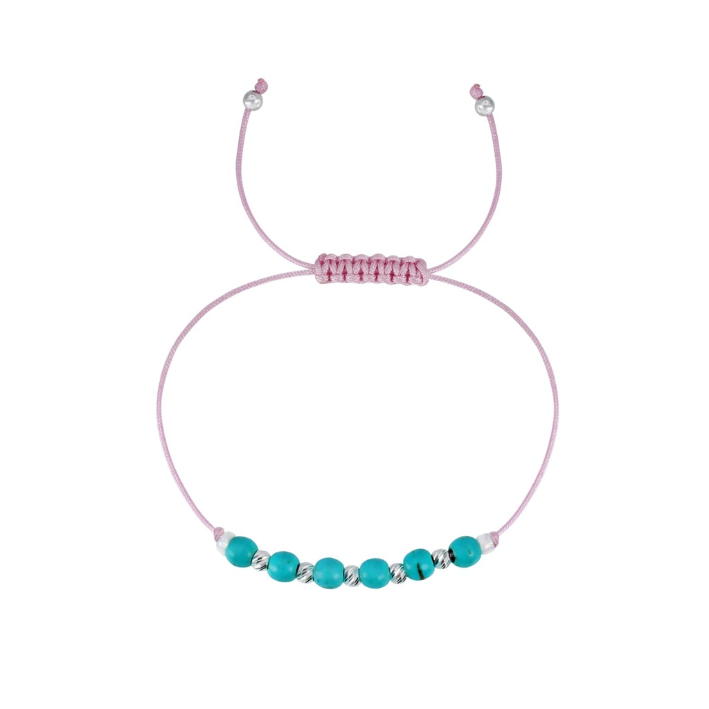 Bracelet amitié perlé en argent
