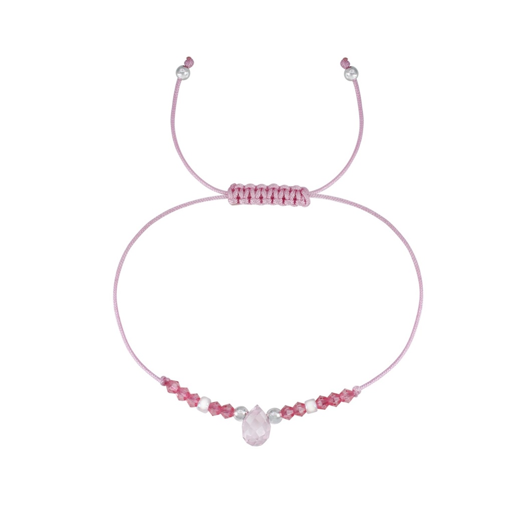 Bracelet amitié goutte plat en argent
