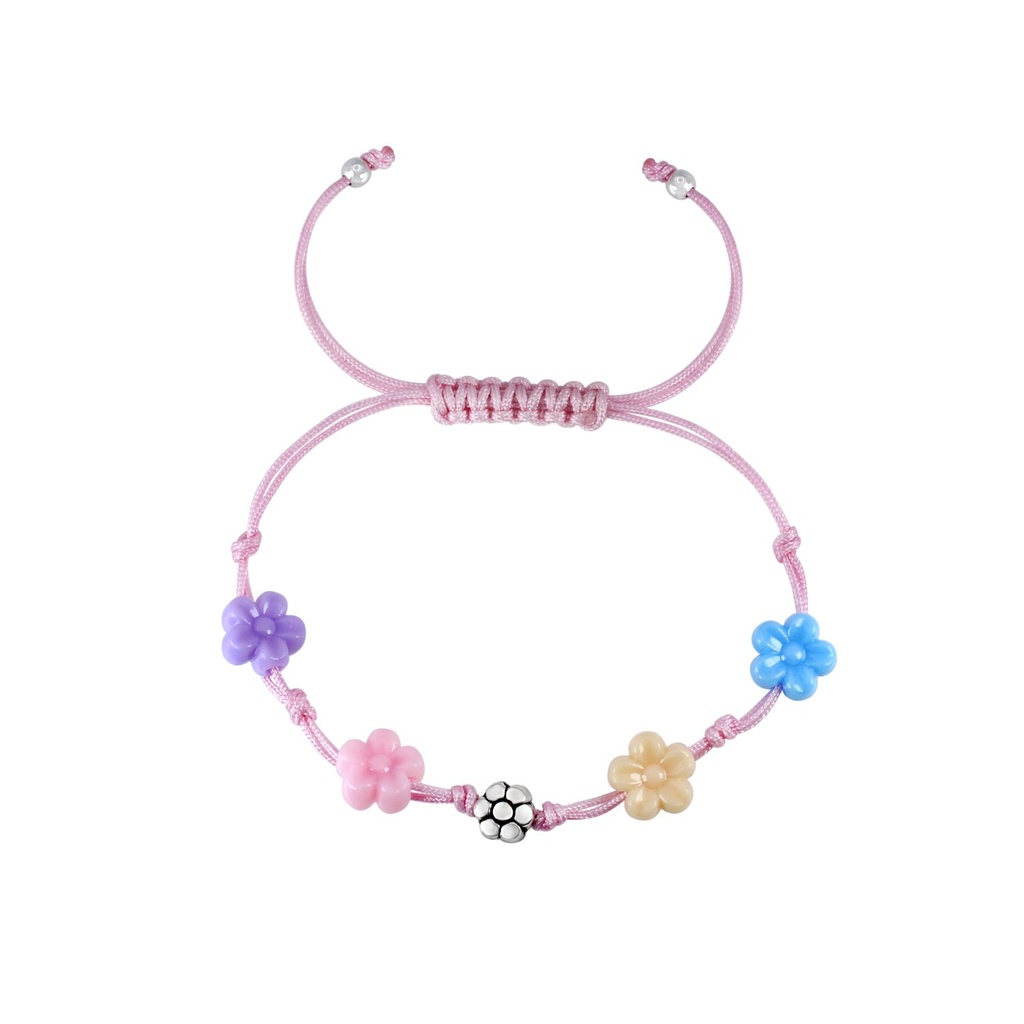 Bracelet amitié fleur en argent