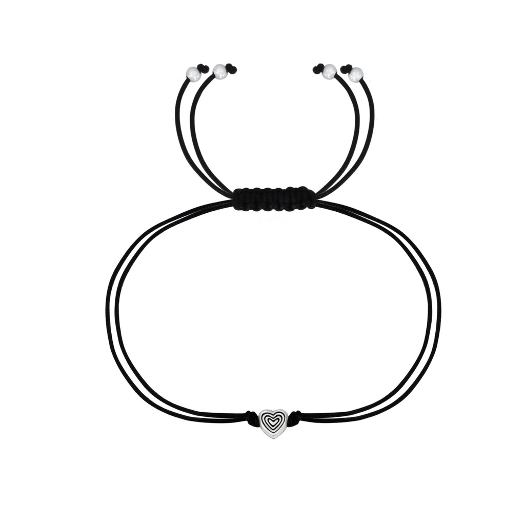 [10000987] Bracelet amitié cœur en argent