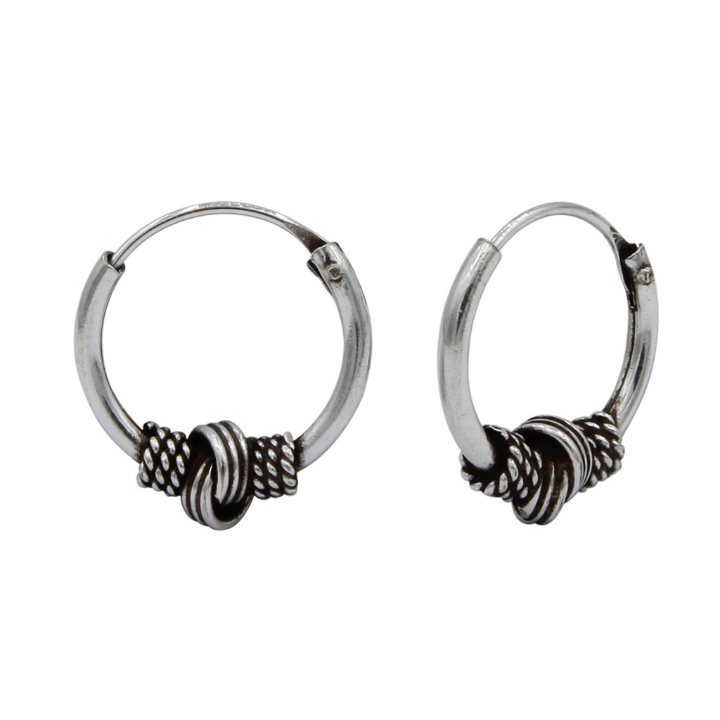 14mm Silver Bali Hoops