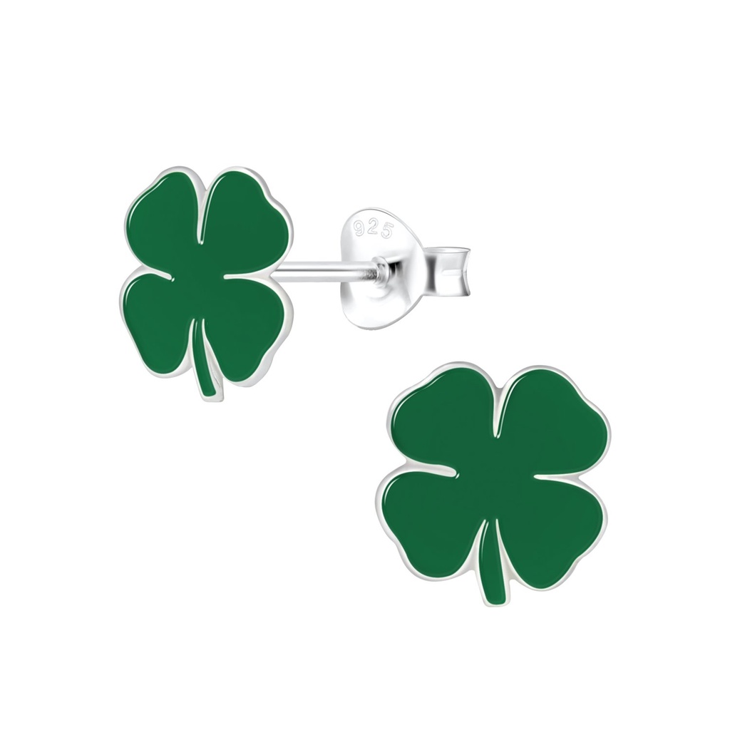 Silver Clover Stud Earrings