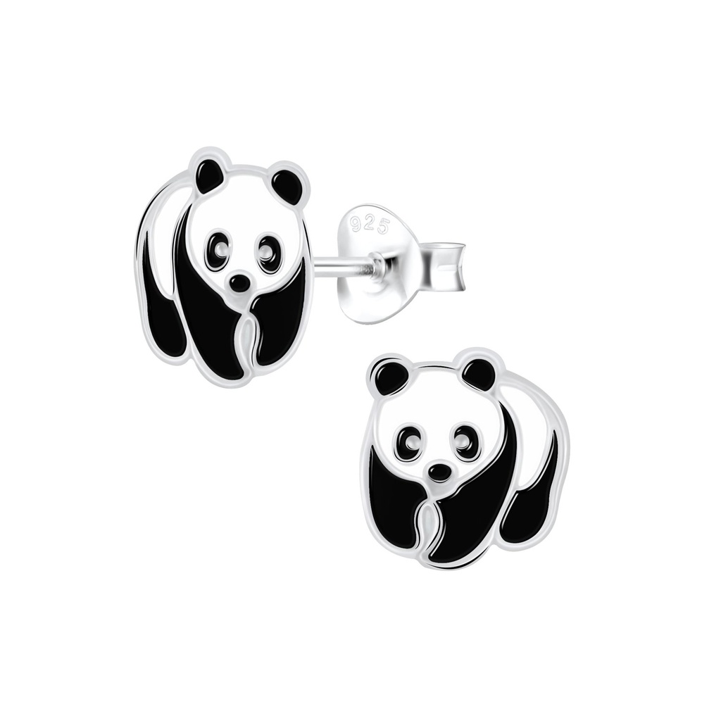 Puces d'oreilles panda en argent