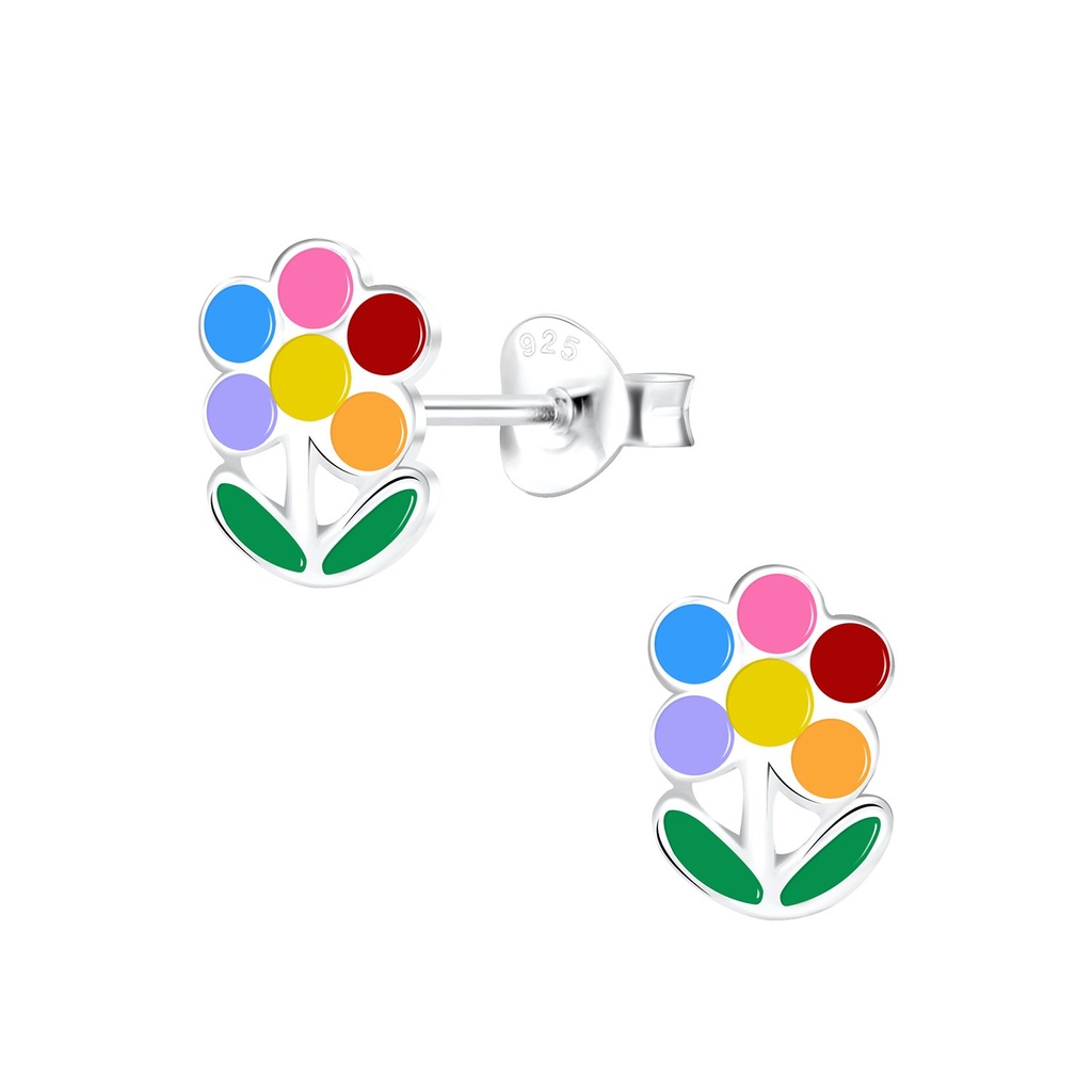 Silver Flower Stud Earrings