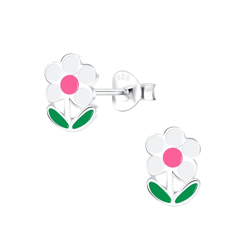 Silver Flower Stud Earrings