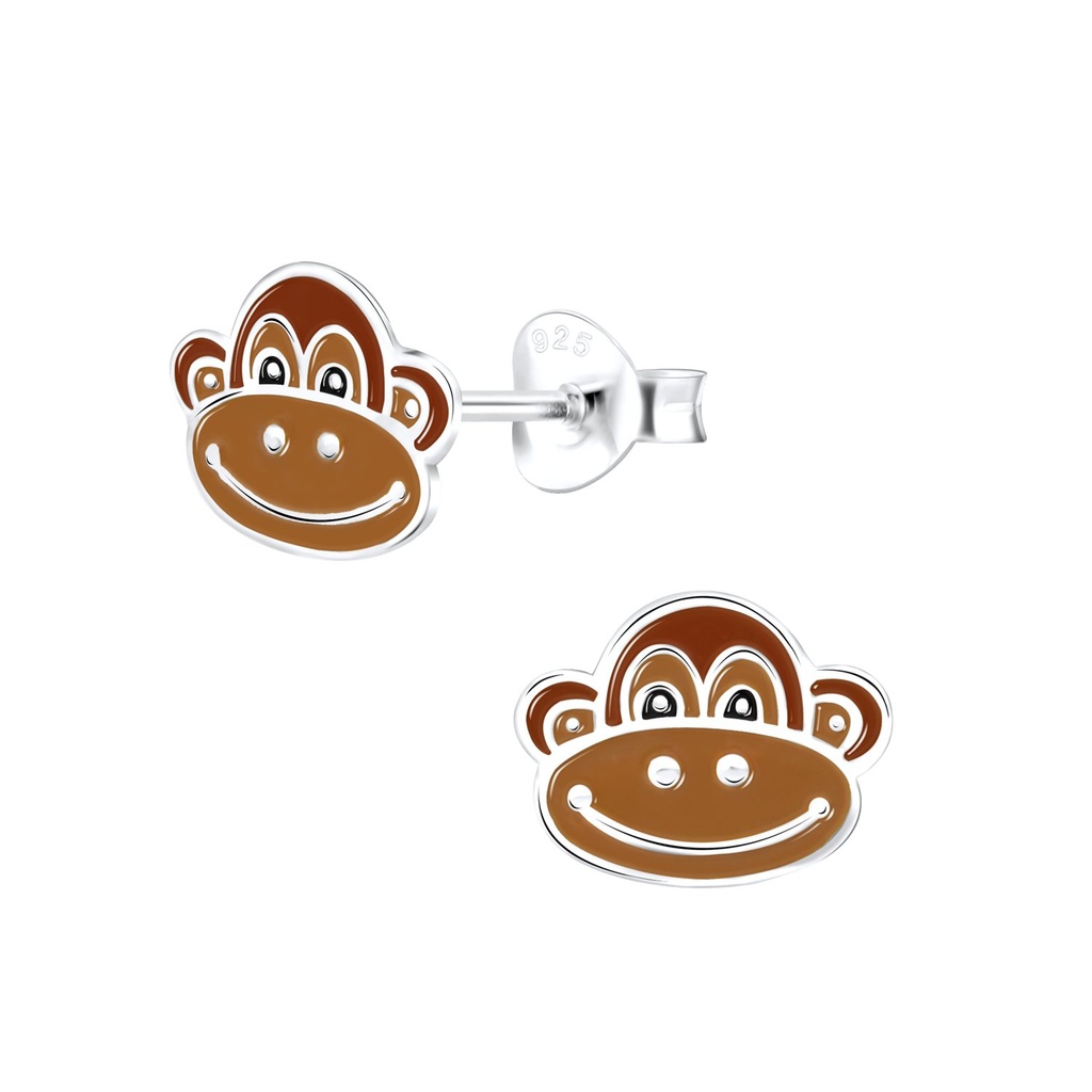 Puces d'oreilles singe en argent