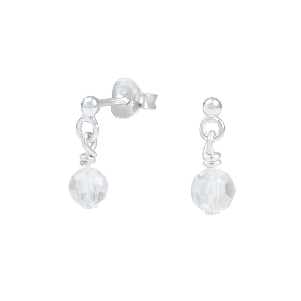 [10000960] Puces d'oreilles en argent avec perles pendantes