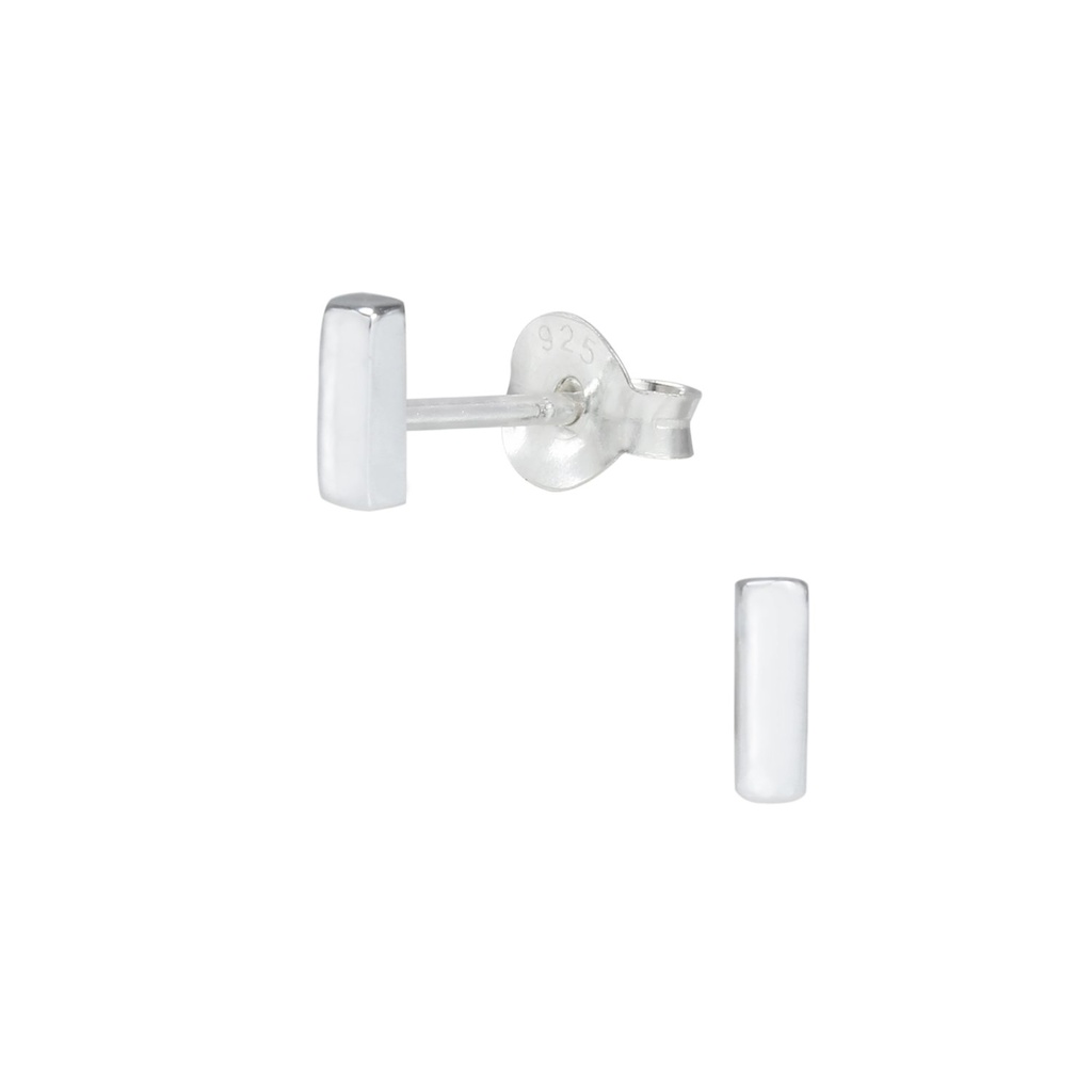 Silver Bar Stud Earrings