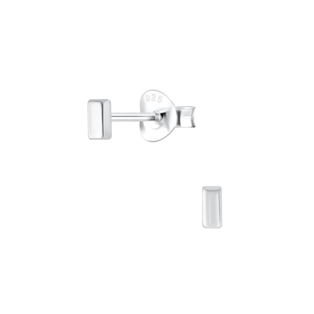 Silver Bar Stud Earrings