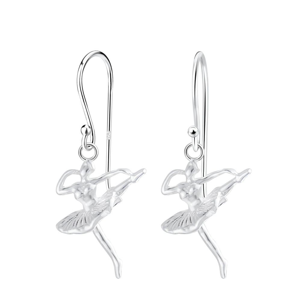 Boucles d'oreilles danseuse de ballet en argent