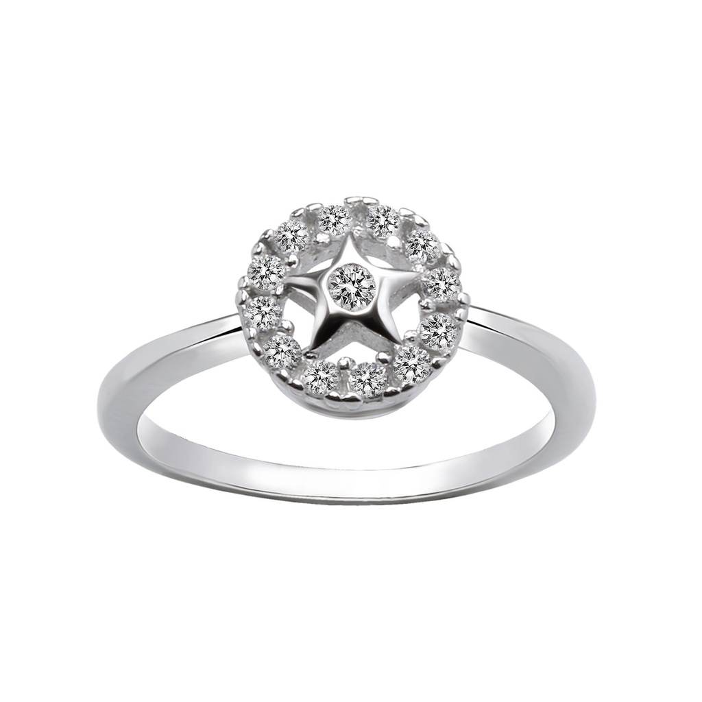 Bague en argent zircon étoile