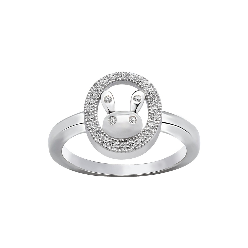 Bague lapin en argent zircon