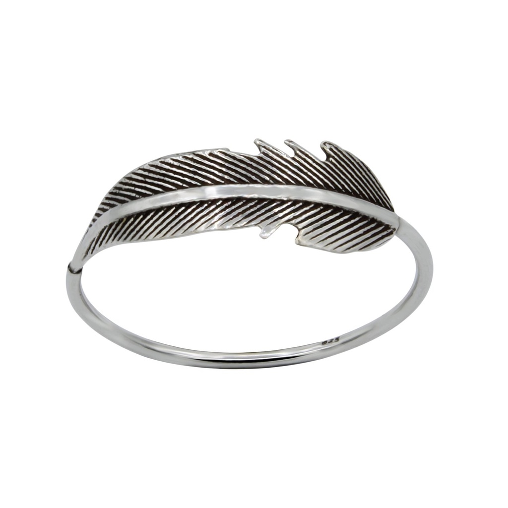 [10000818] Bague plume en argent (EU 54 / US 7)