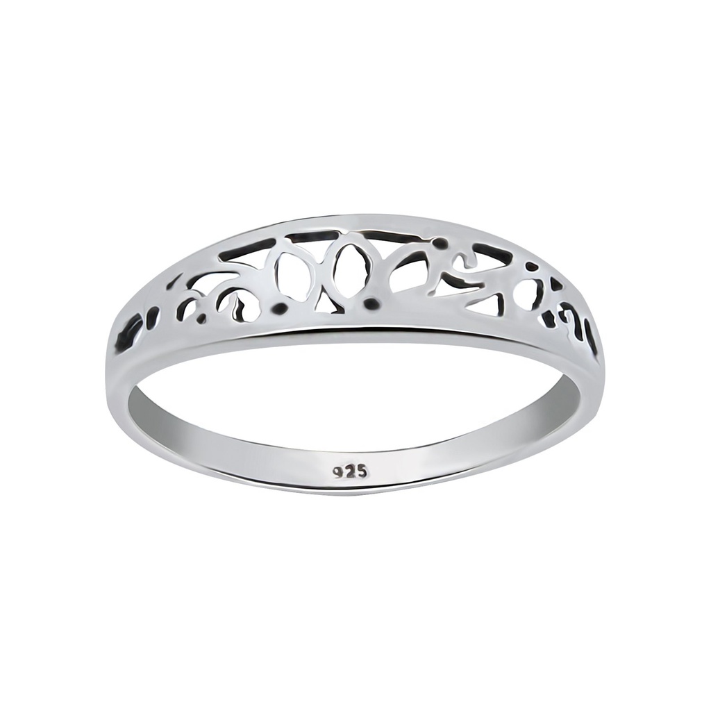 [10000831] Bague à motifs en argent (EU 52 / US 6)