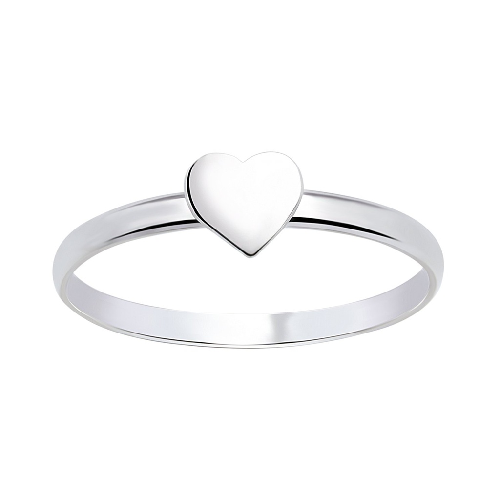 [10000798] Bague cœur en argent (EU 49 / US 5)
