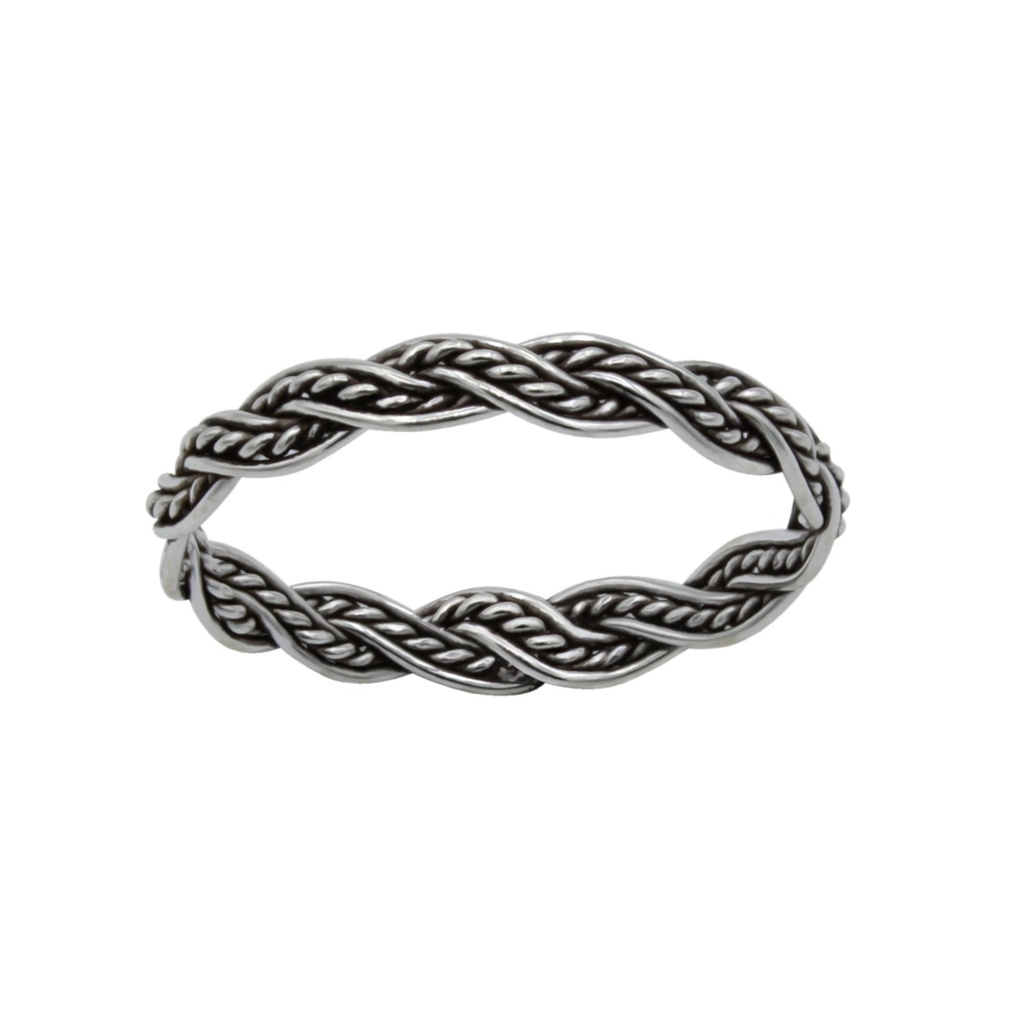 Bague corde en argent