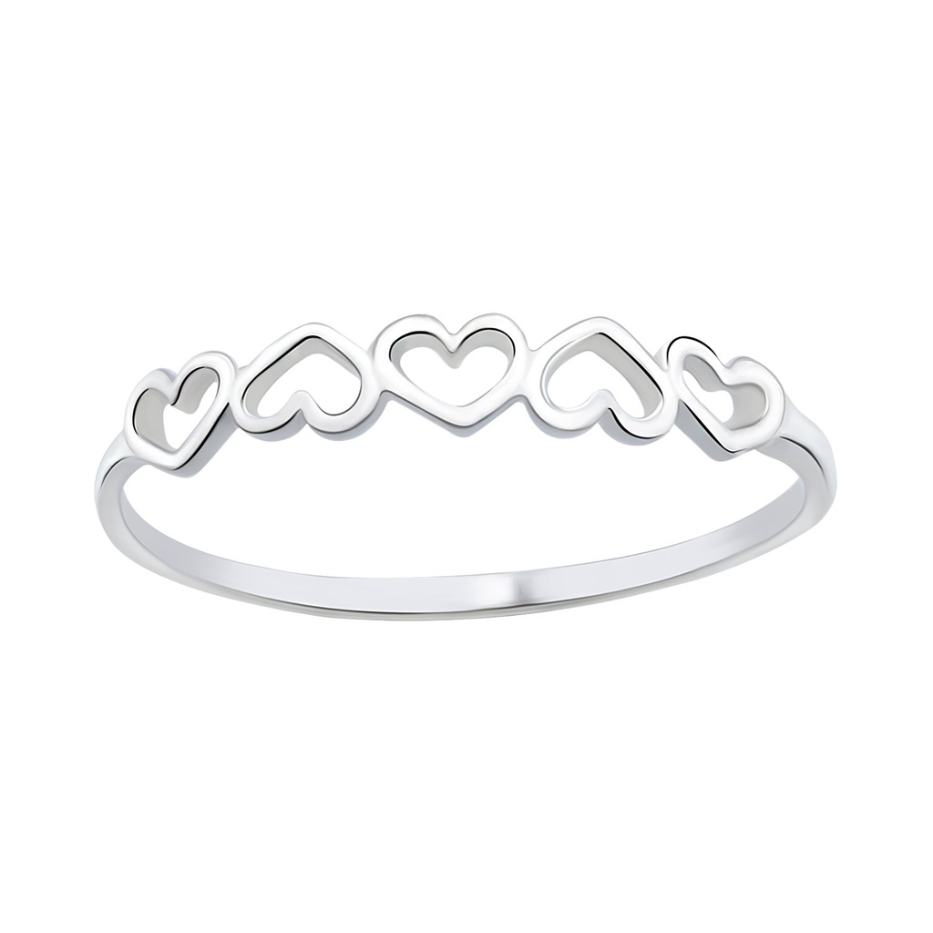 Silver Hearts Ring