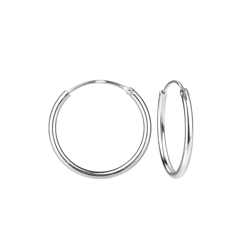 [10000742] 18mm Silver Hoop Earrings