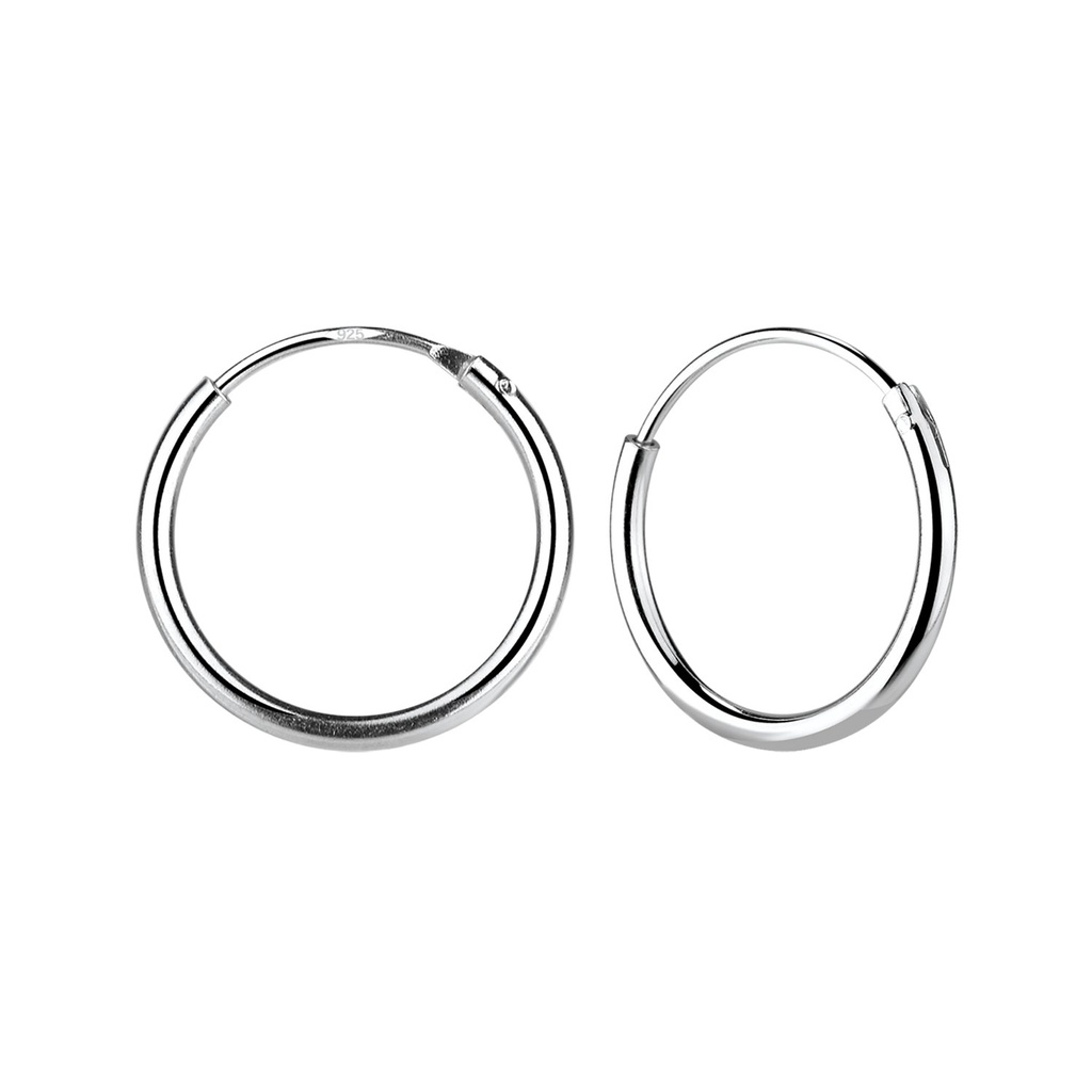 [10000741] 16mm Silver Hoop Earrings