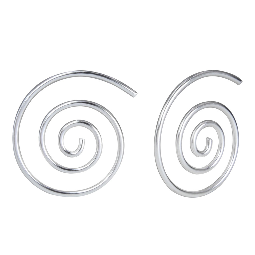 Silver Swirl Hoop Earrings