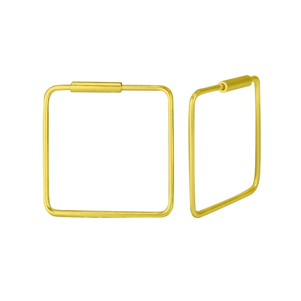 16mm Silver Square Hoop Earrings