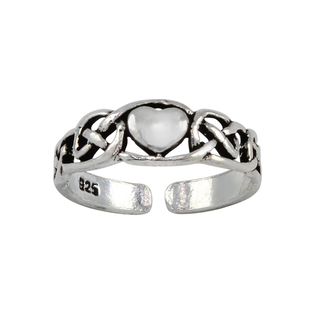 Silver Heart Adjustable Toe Ring