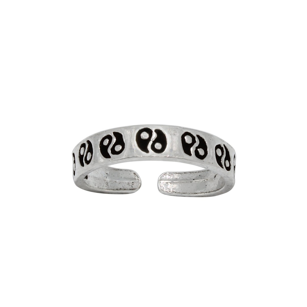 Silver Yin-Yang Adjustable Toe Ring