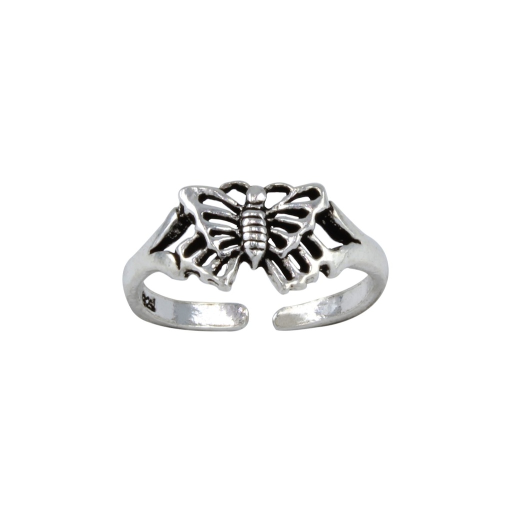 Bague d'orteil papillon réglable en argent