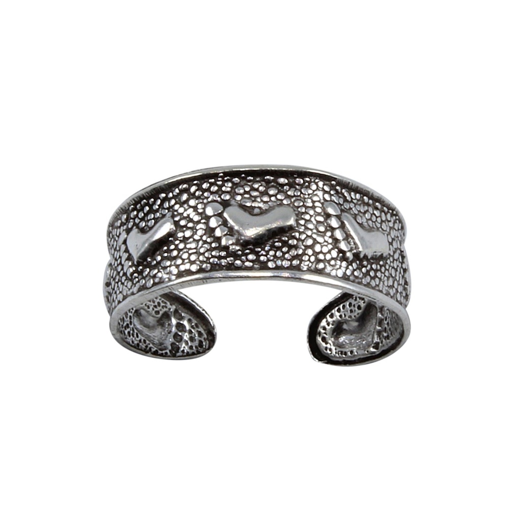 Bague d'orteil à motifs réglable en argent