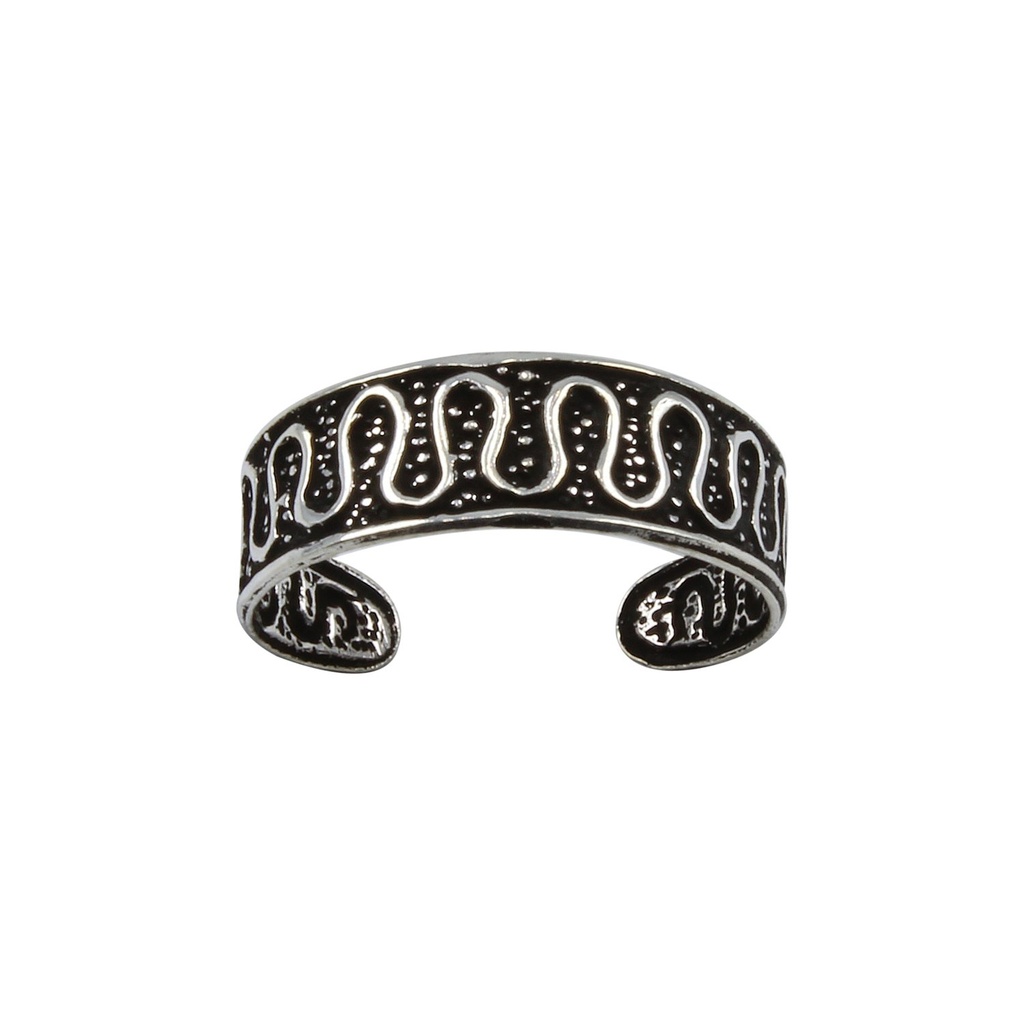 Bague d'orteil à motifs réglable en argent