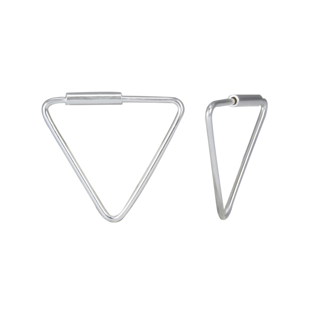 16mm Silver Triangle Hoops