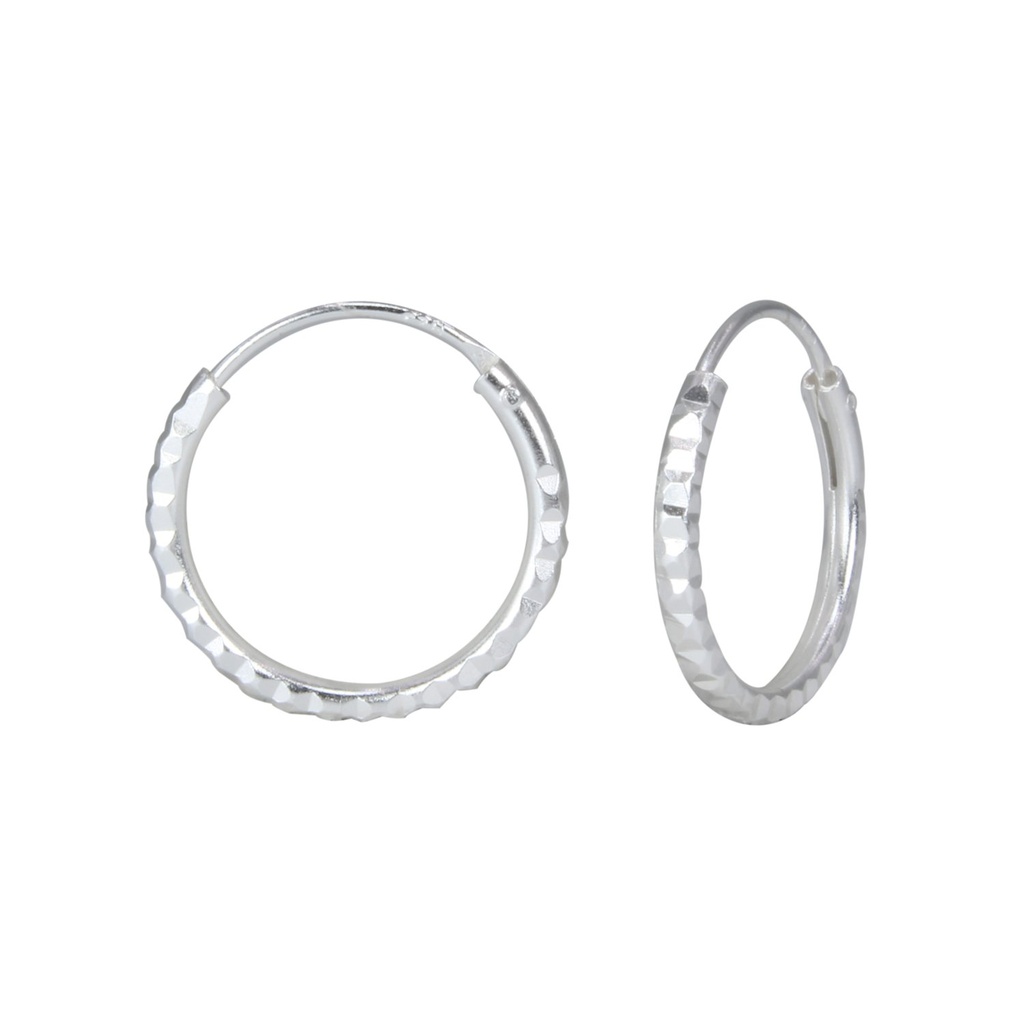 Créoles taille diamant en argent 15 mm
