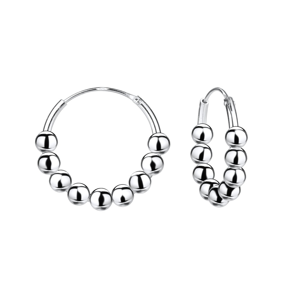 [10000693] Créoles perle en argent 16 mm