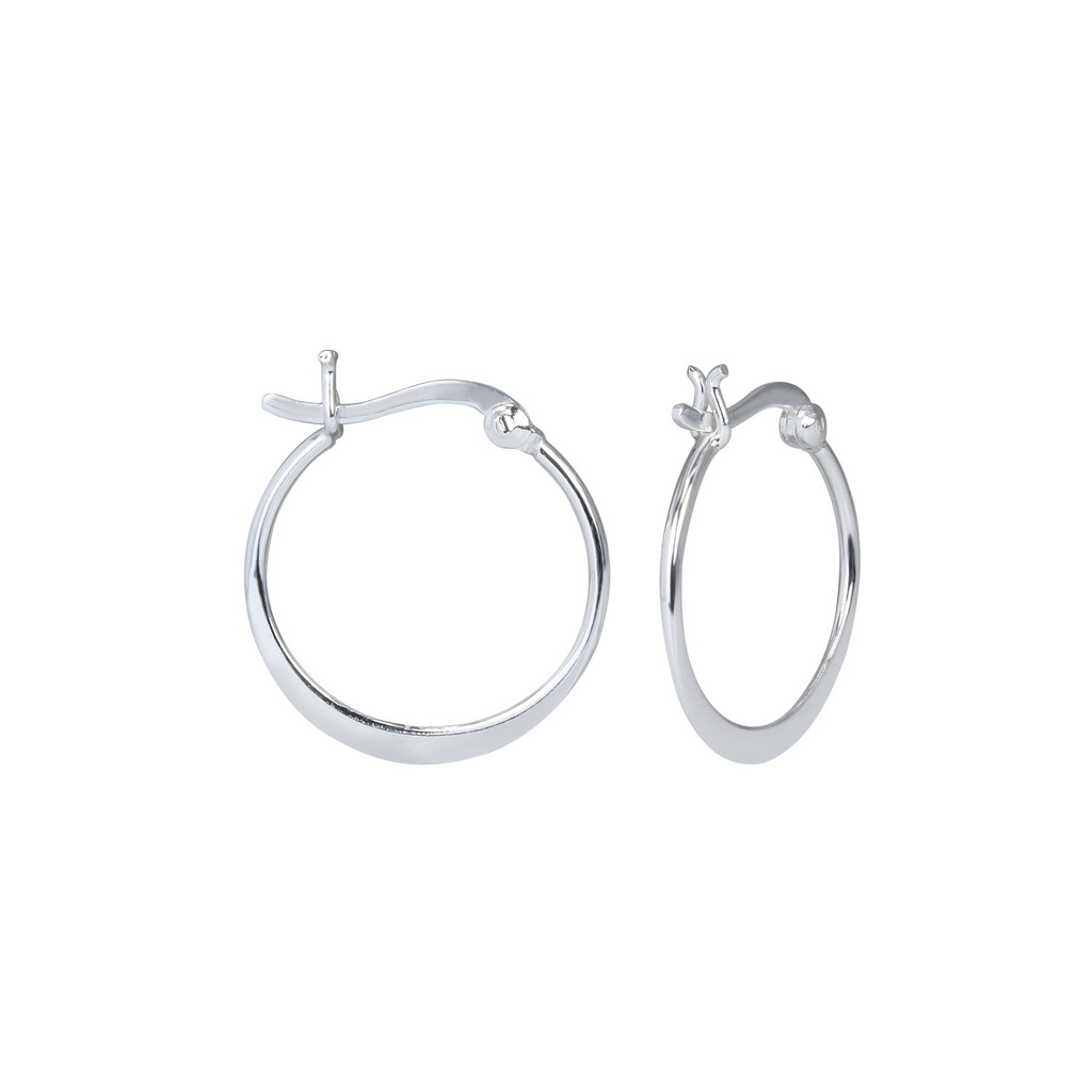 Créoles fermoir français plates en argent 20 mm